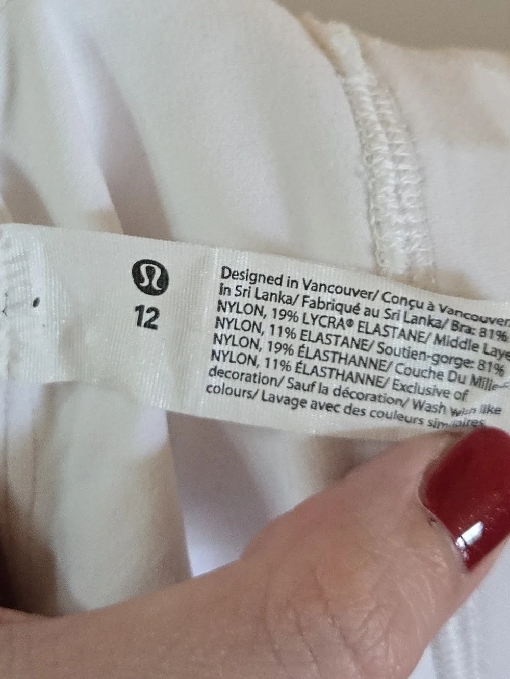 lululemon athletica White V-Neck Light Support Bralette